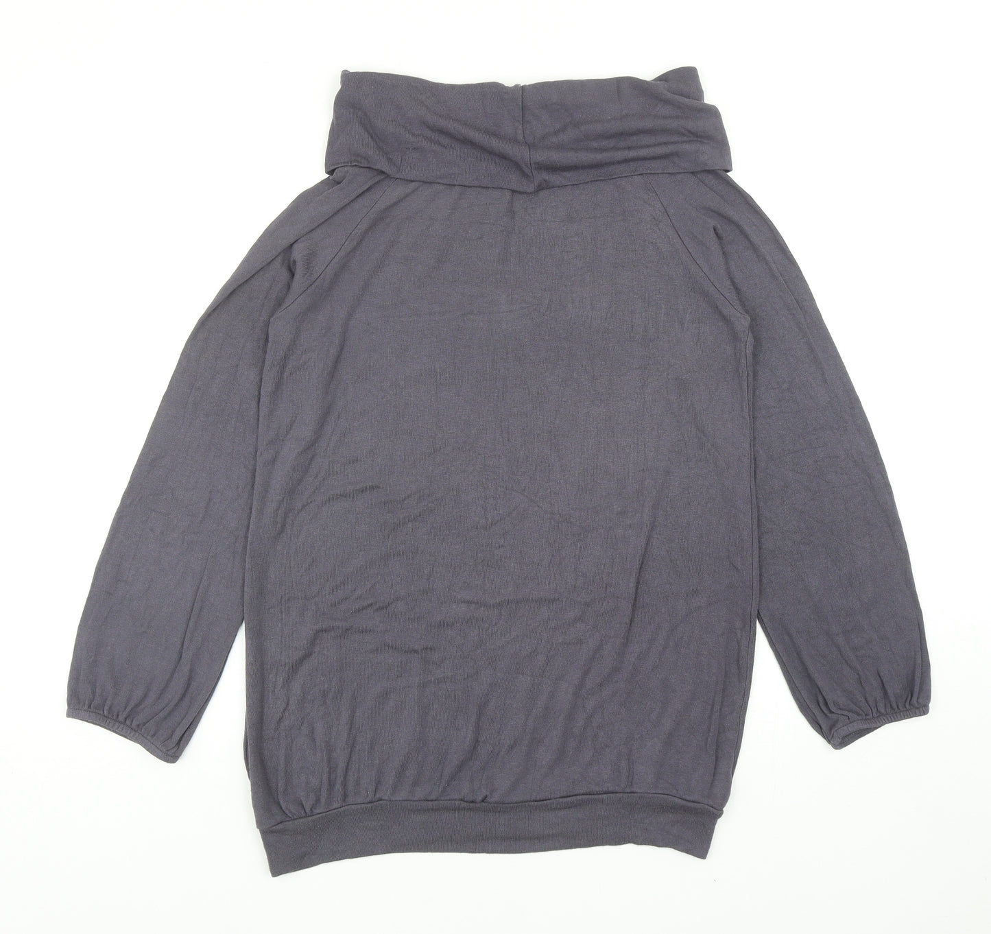 A Wear Womens Grey Roll Neck Viscose Pullover Jumper Size 14