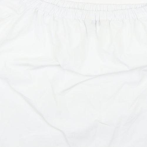 Peacocks Womens White Polyester Cropped Blouse Size 12 Off the Shoulder