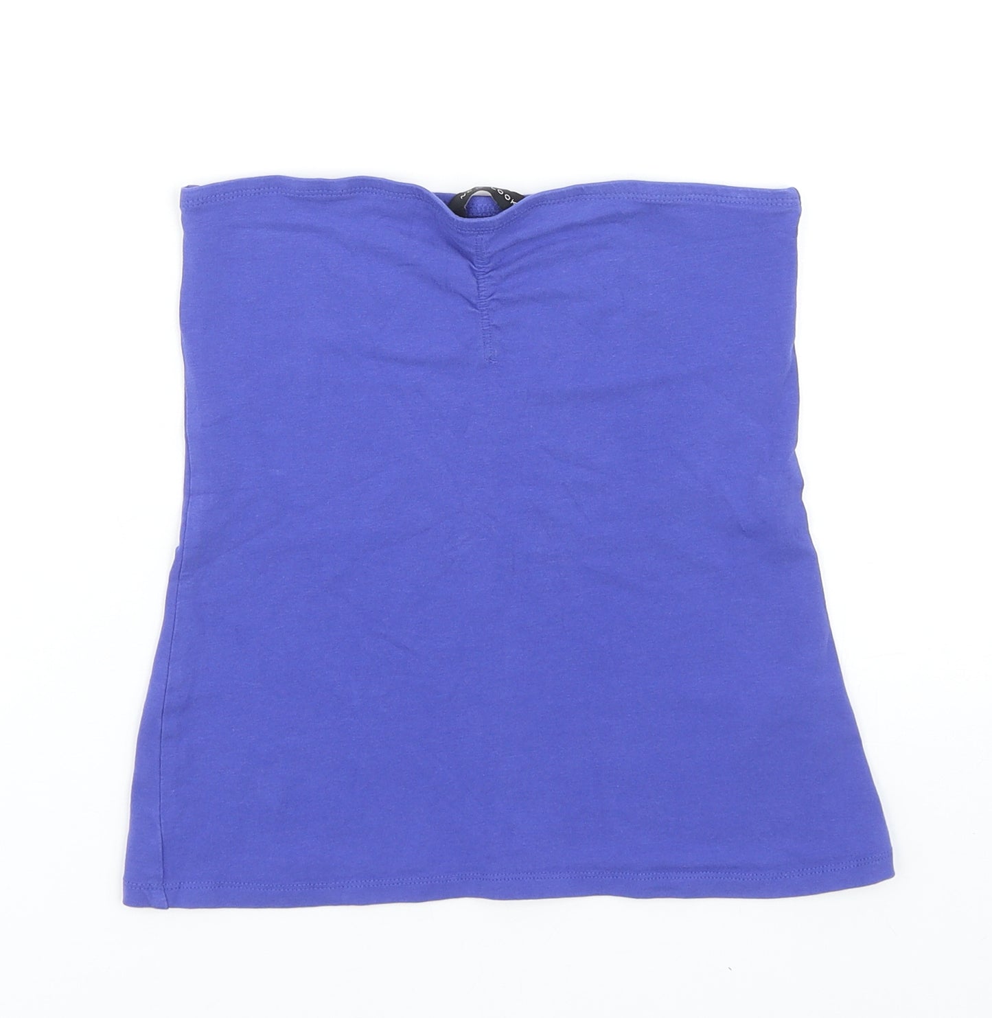 New Look Womens Blue Cotton Basic Tank Size S Off the Shoulder