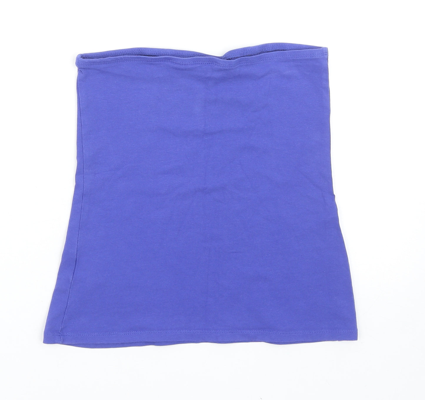 New Look Womens Blue Cotton Basic Tank Size S Off the Shoulder