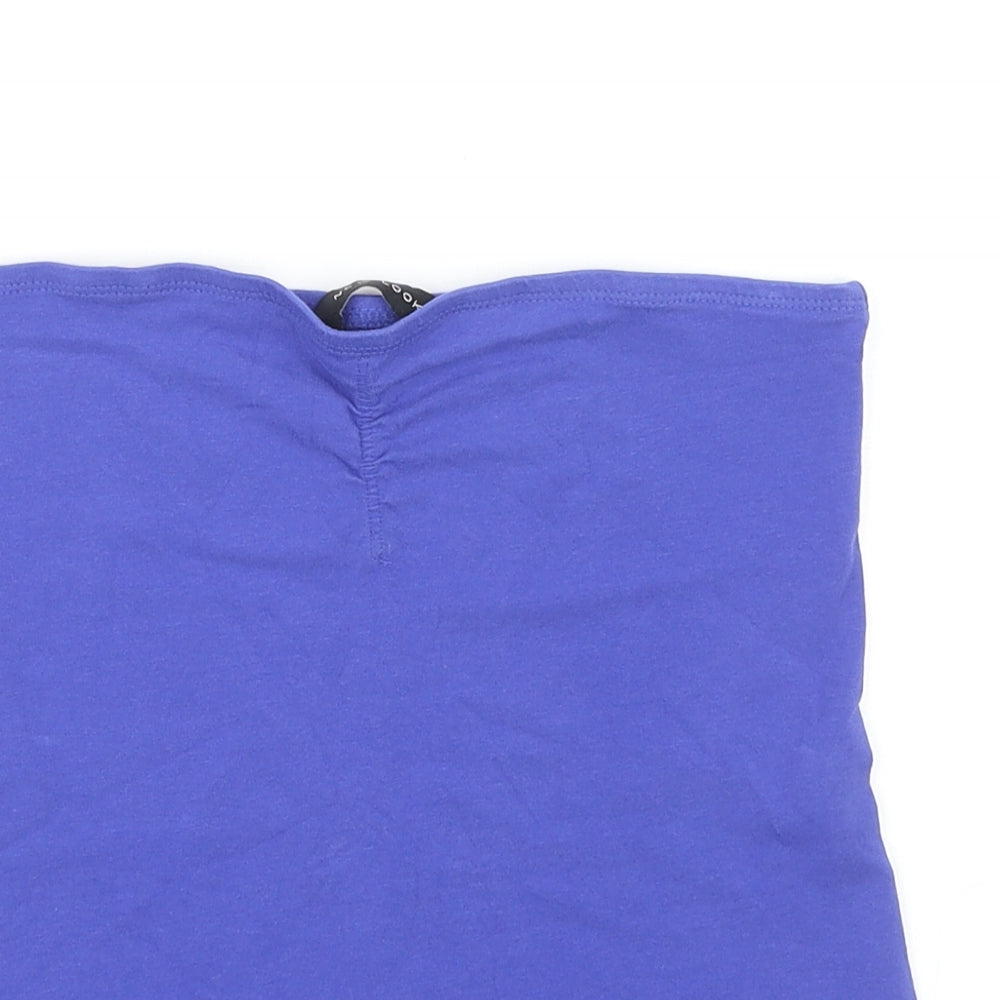 New Look Womens Blue Cotton Basic Tank Size S Off the Shoulder