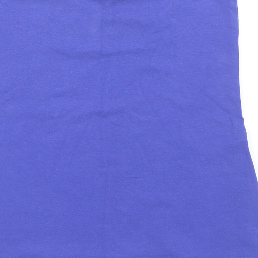 New Look Womens Blue Cotton Basic Tank Size S Off the Shoulder