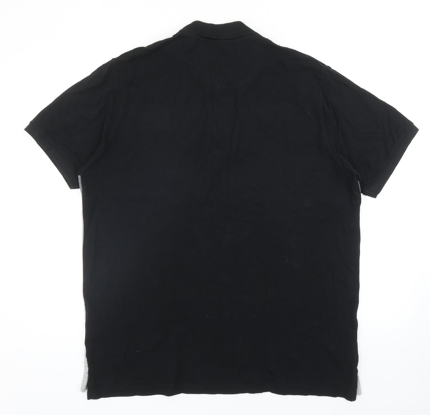 Pierre Cardin Mens Grey Colourblock Cotton Polo Size 2XL Collared Button