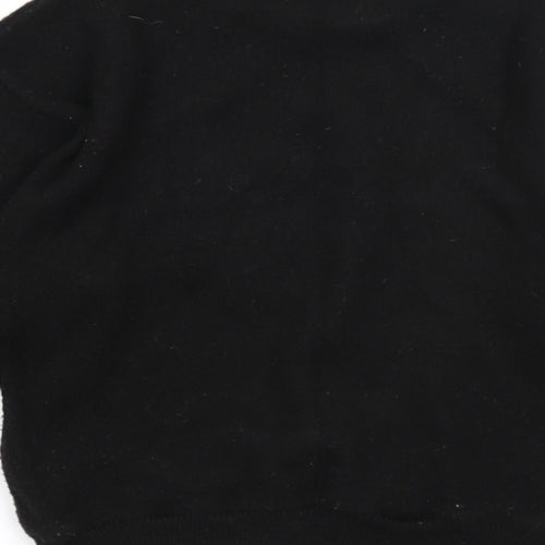 Preworn Girls Black Collared Acrylic Pullover Jumper Size 11-12 Years Pullover - Rabbit