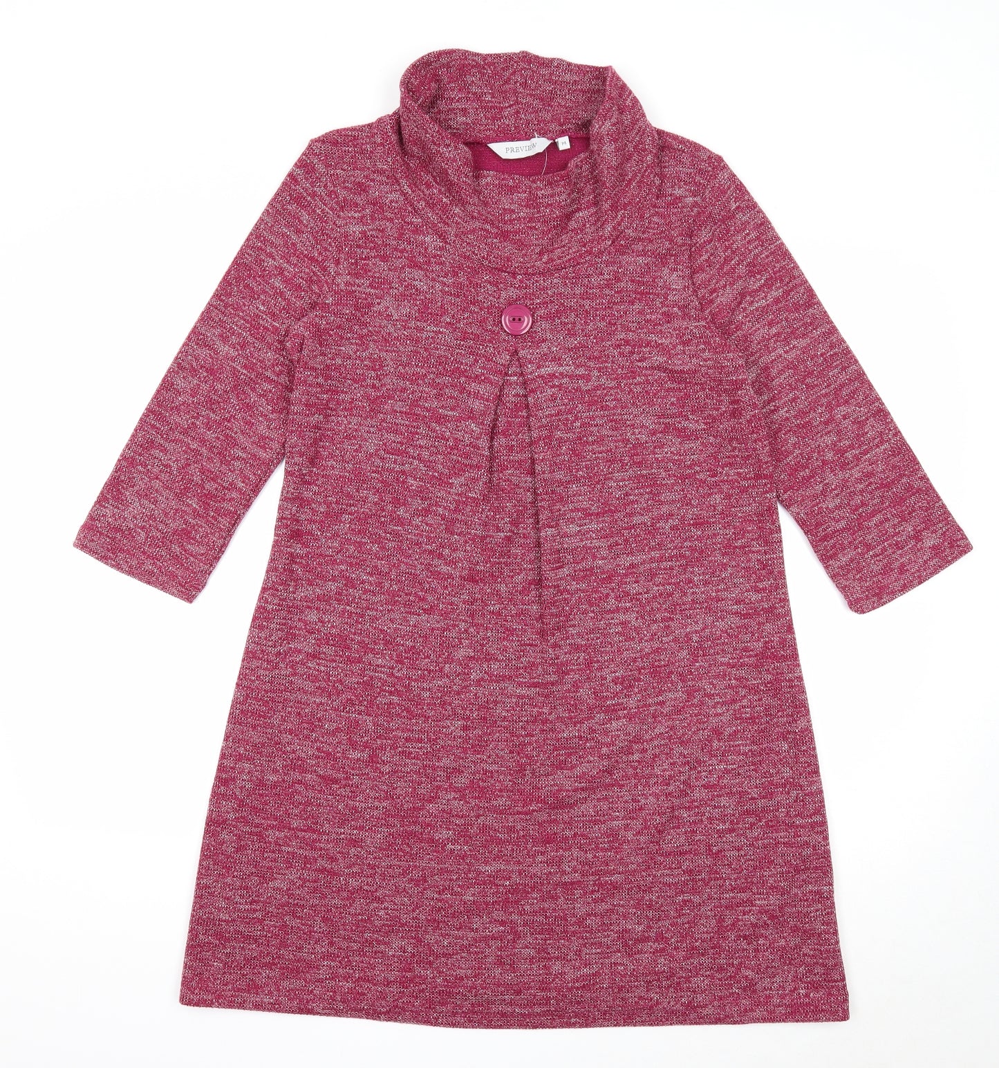 Preview Womens Purple Polyester Jumper Dress Size 14 Mock Neck Pullover