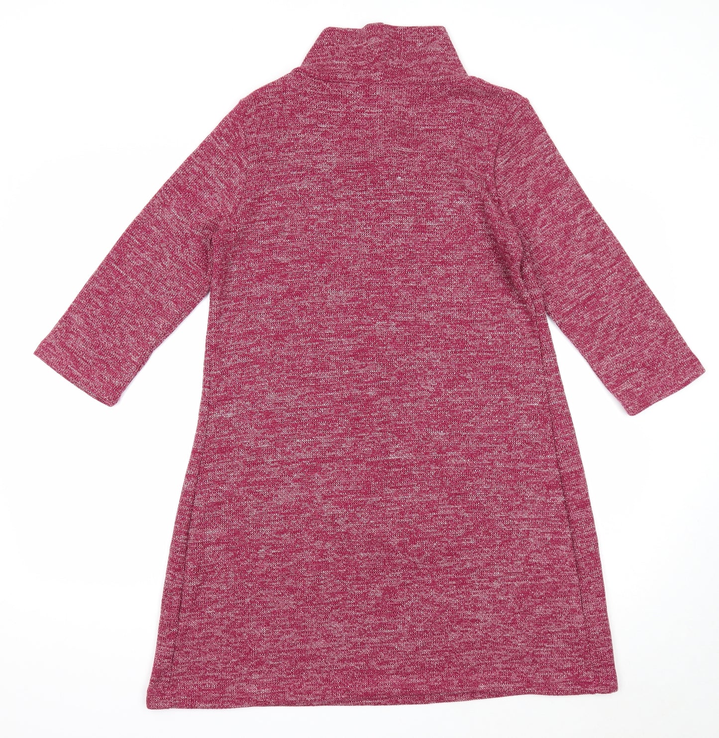 Preview Womens Purple Polyester Jumper Dress Size 14 Mock Neck Pullover