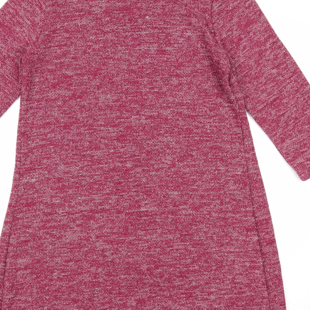 Preview Womens Purple Polyester Jumper Dress Size 14 Mock Neck Pullover