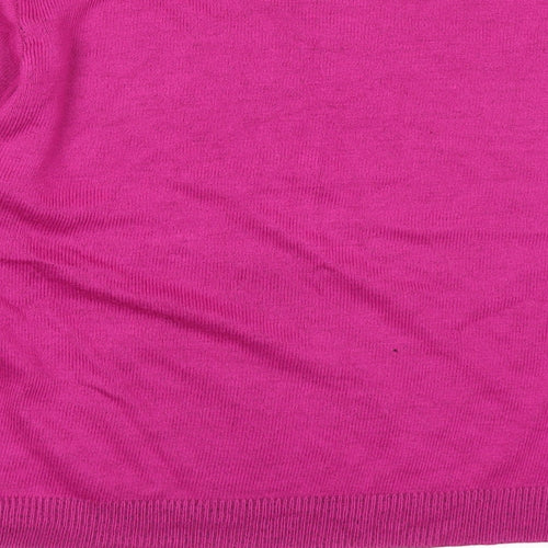 Envy Us Womens Pink Round Neck Acrylic Pullover Jumper Size M