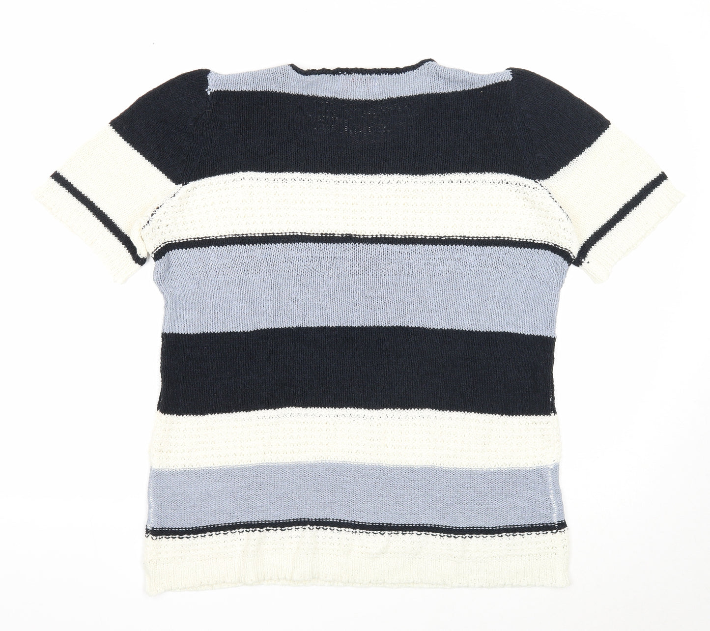 Slimma Womens Multicoloured Roll Neck Striped Acrylic Pullover Jumper Size 12
