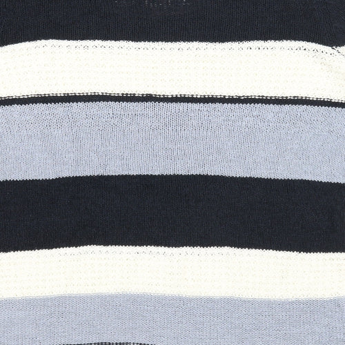 Slimma Womens Multicoloured Roll Neck Striped Acrylic Pullover Jumper Size 12