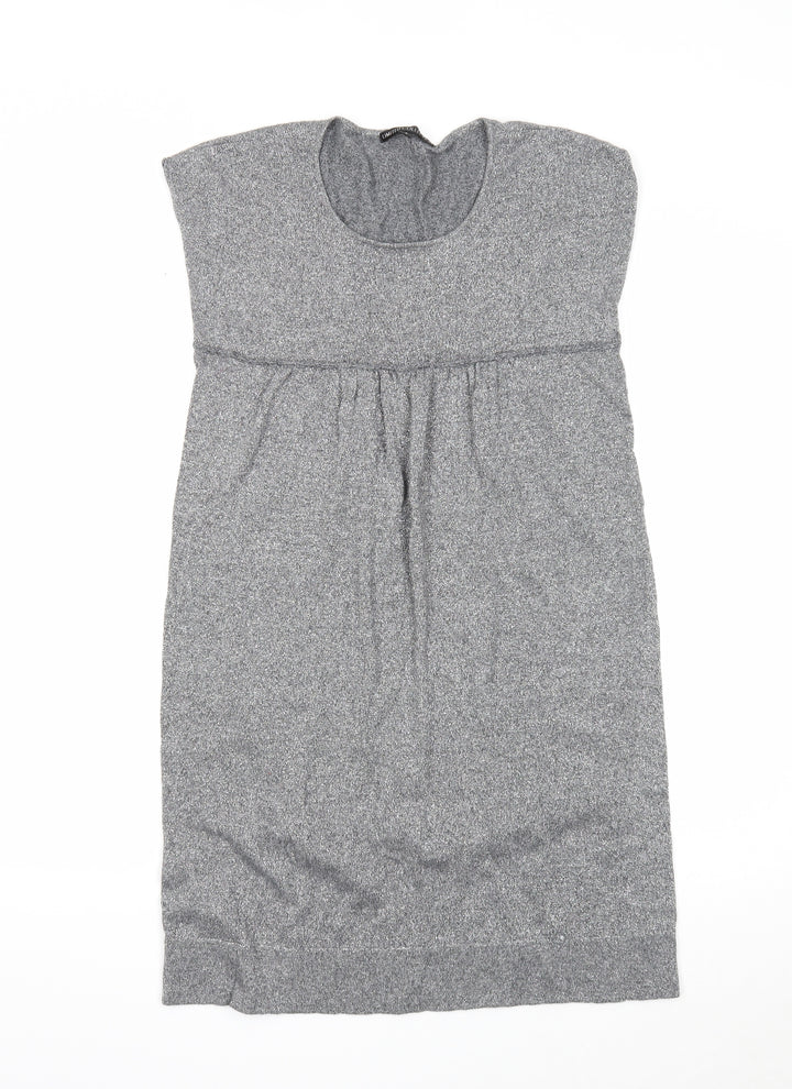 Limited Collection Womens Grey Acrylic T-Shirt Dress Size 8 Scoop Neck Pullover