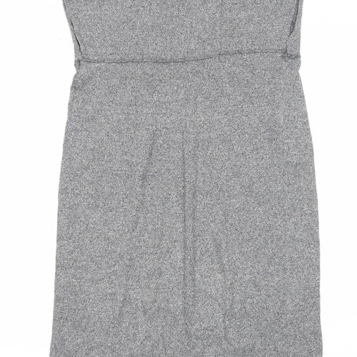 Limited Collection Womens Grey Acrylic T-Shirt Dress Size 8 Scoop Neck Pullover