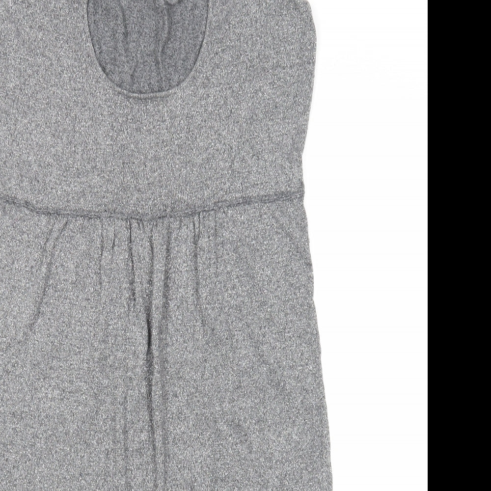 Limited Collection Womens Grey Acrylic T-Shirt Dress Size 8 Scoop Neck Pullover