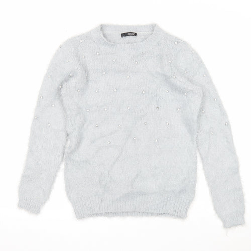 Quiz Womens Grey Roll Neck Acrylic Pullover Jumper Size M