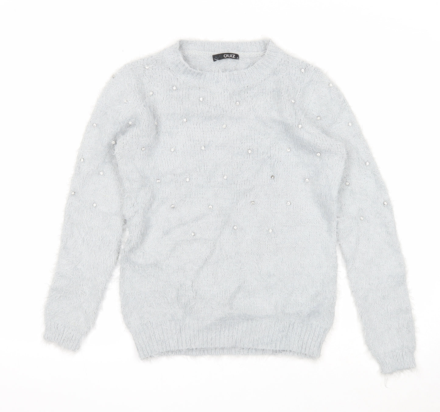 Quiz Womens Grey Roll Neck Acrylic Pullover Jumper Size M
