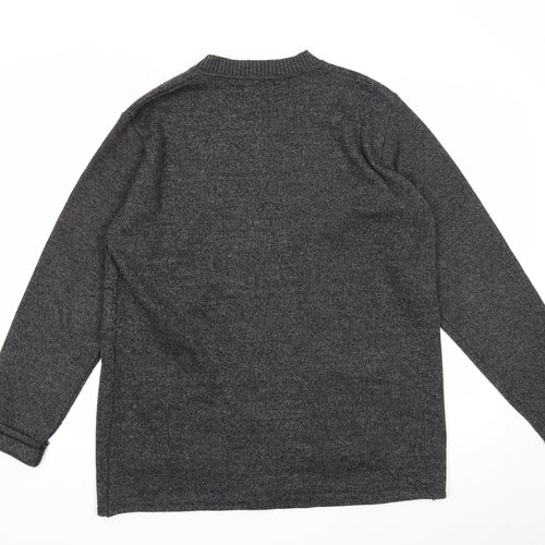 Xiaosa Fushi Womens Grey Roll Neck Cotton Cardigan Jumper Size 2XL