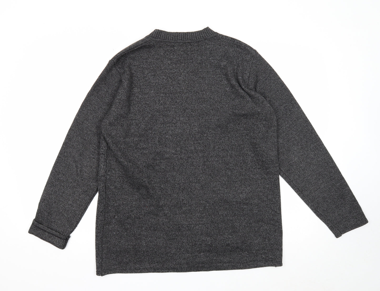 Xiaosa Fushi Womens Grey Roll Neck Cotton Cardigan Jumper Size 2XL