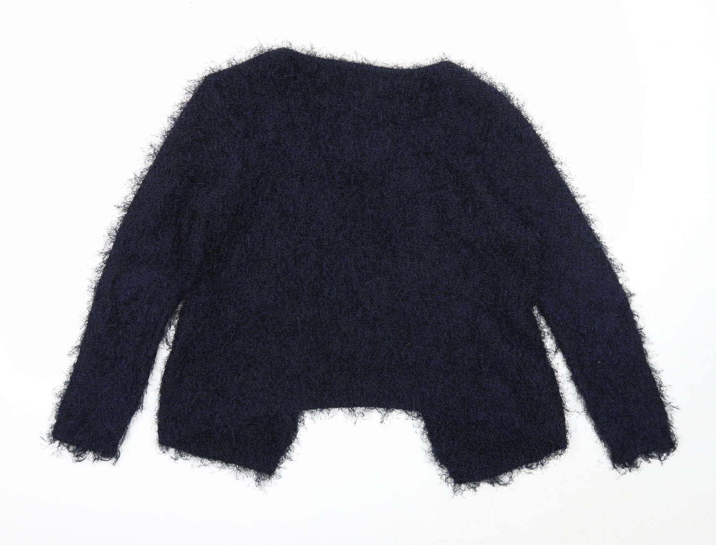 Jasmine Womens Blue Roll Neck Polyester Cardigan Jumper Size S