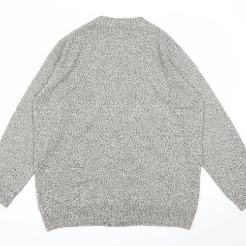 Damart Womens Grey V-Neck Acrylic Cardigan Jumper Size 18