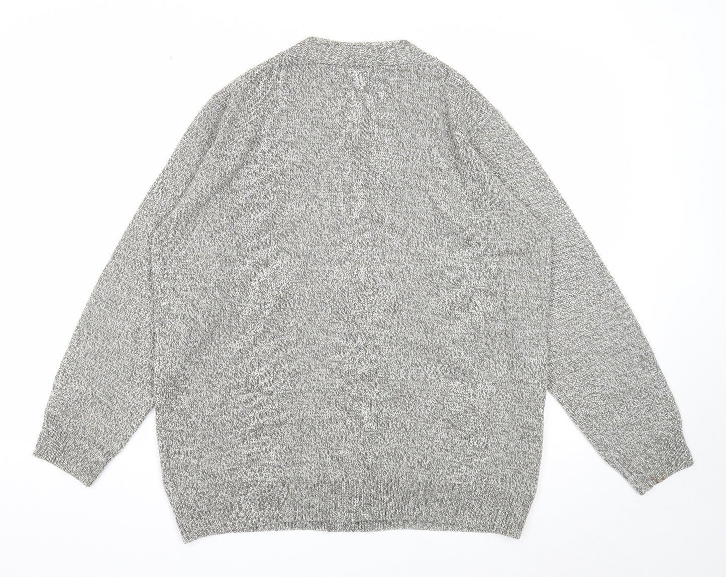 Damart Womens Grey V-Neck Acrylic Cardigan Jumper Size 18