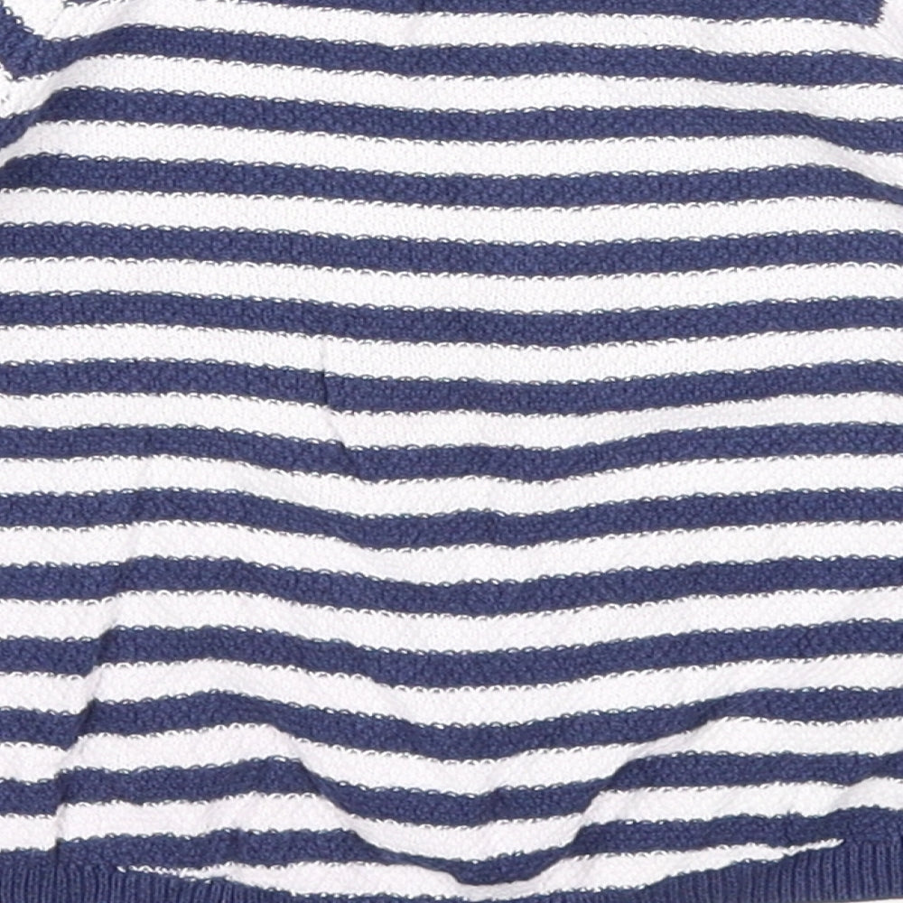 George Girls Blue Round Neck Striped Cotton Pullover Jumper Size 2-3 Years Pullover - Happy