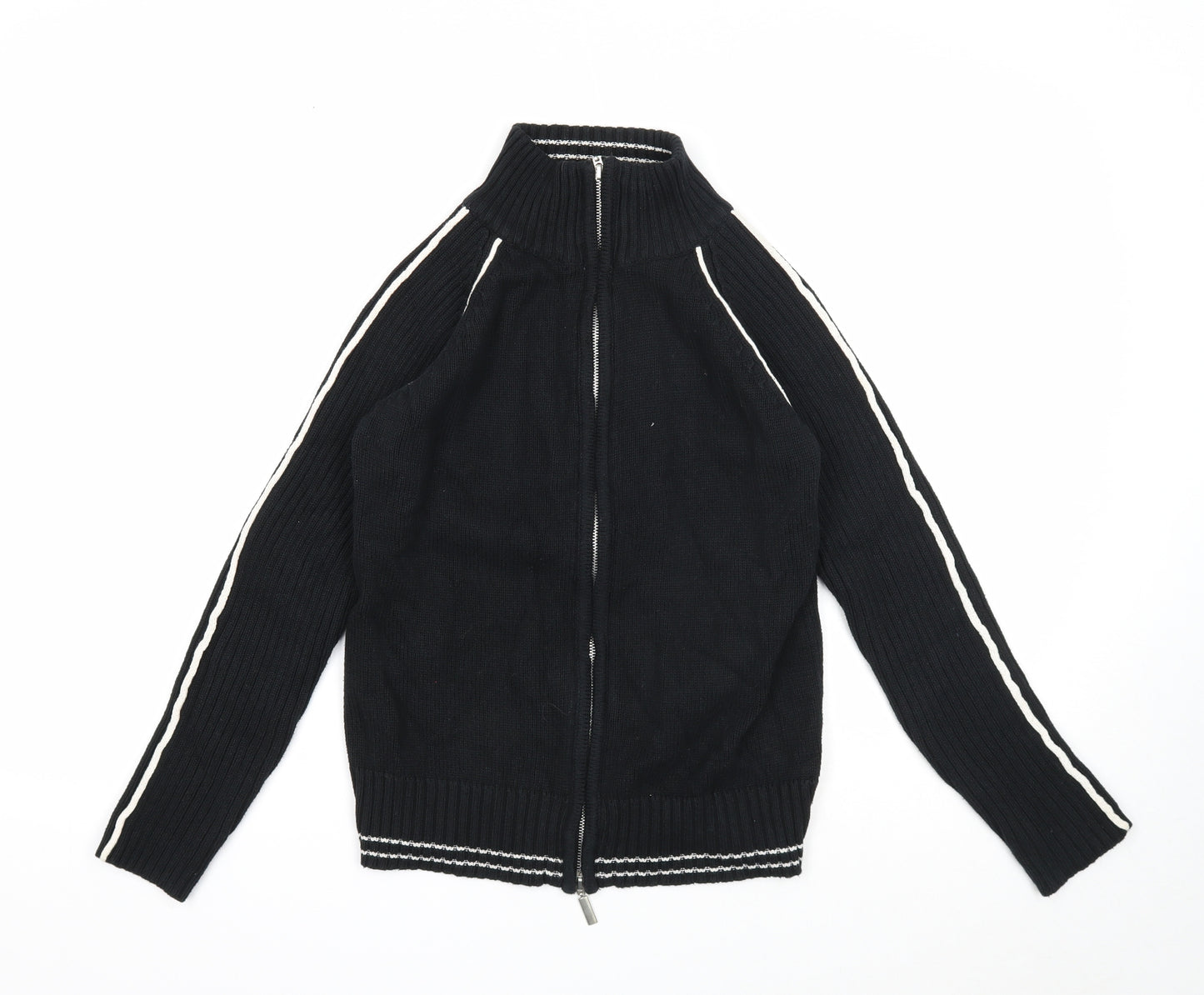 Whisper Mens Black Cotton Full Zip Sweatshirt Size S