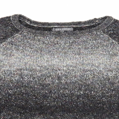 Laura Ashley Womens Grey Round Neck Acrylic Pullover Jumper Size 14