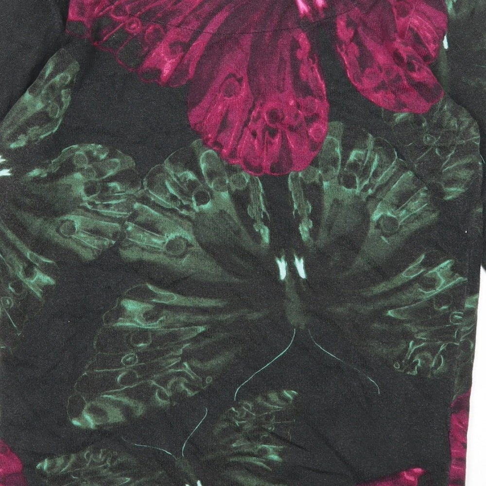 NEXT Womens Green Boat Neck Geometric Cotton Pullover Jumper Size 8 - Butterfly Pattern