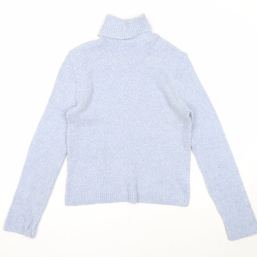 Ozone Womens Blue Roll Neck Acrylic Pullover Jumper Size L
