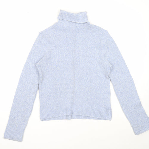 Ozone Womens Blue Roll Neck Acrylic Pullover Jumper Size L