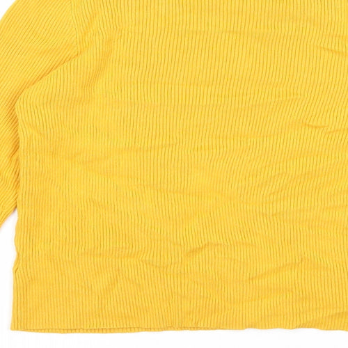 Candy Couture Girls Yellow Round Neck Striped Viscose Pullover Jumper Size 15 Years Pullover