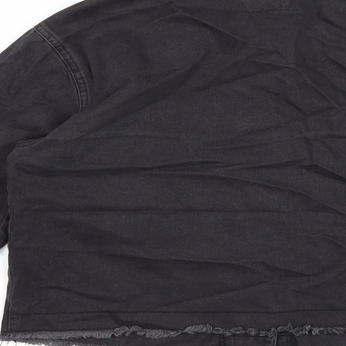 Denim & Co. Womens Black Jacket Size 10 Button