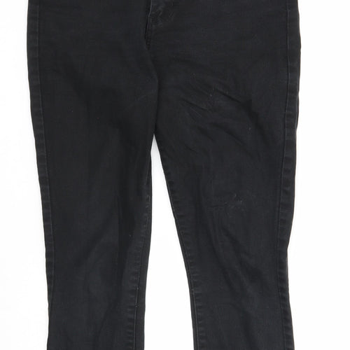 Preworn Womens Black Cotton Straight Jeans Size 29 in L31 in Regular Zip