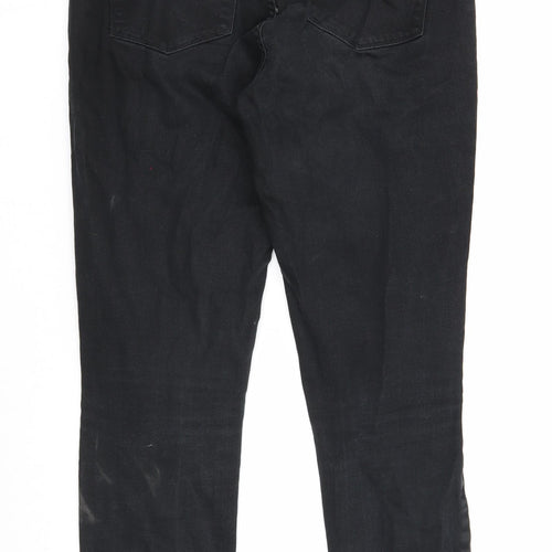 Preworn Womens Black Cotton Straight Jeans Size 29 in L31 in Regular Zip