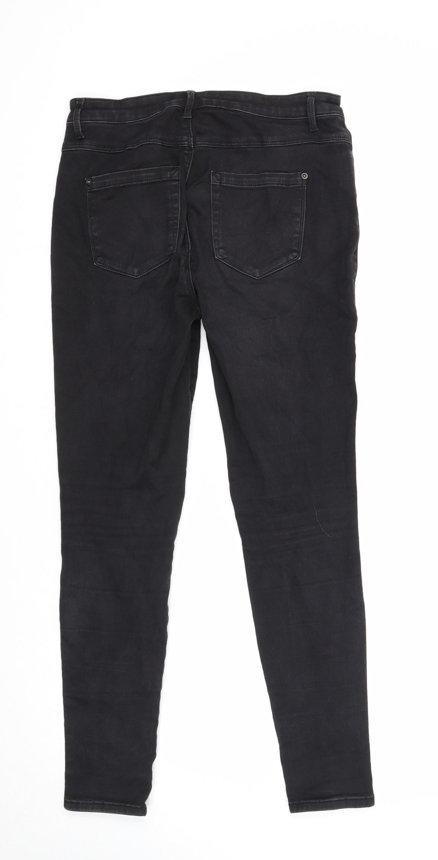 Only Womens Black Cotton Skinny Jeans Size L Regular Zip