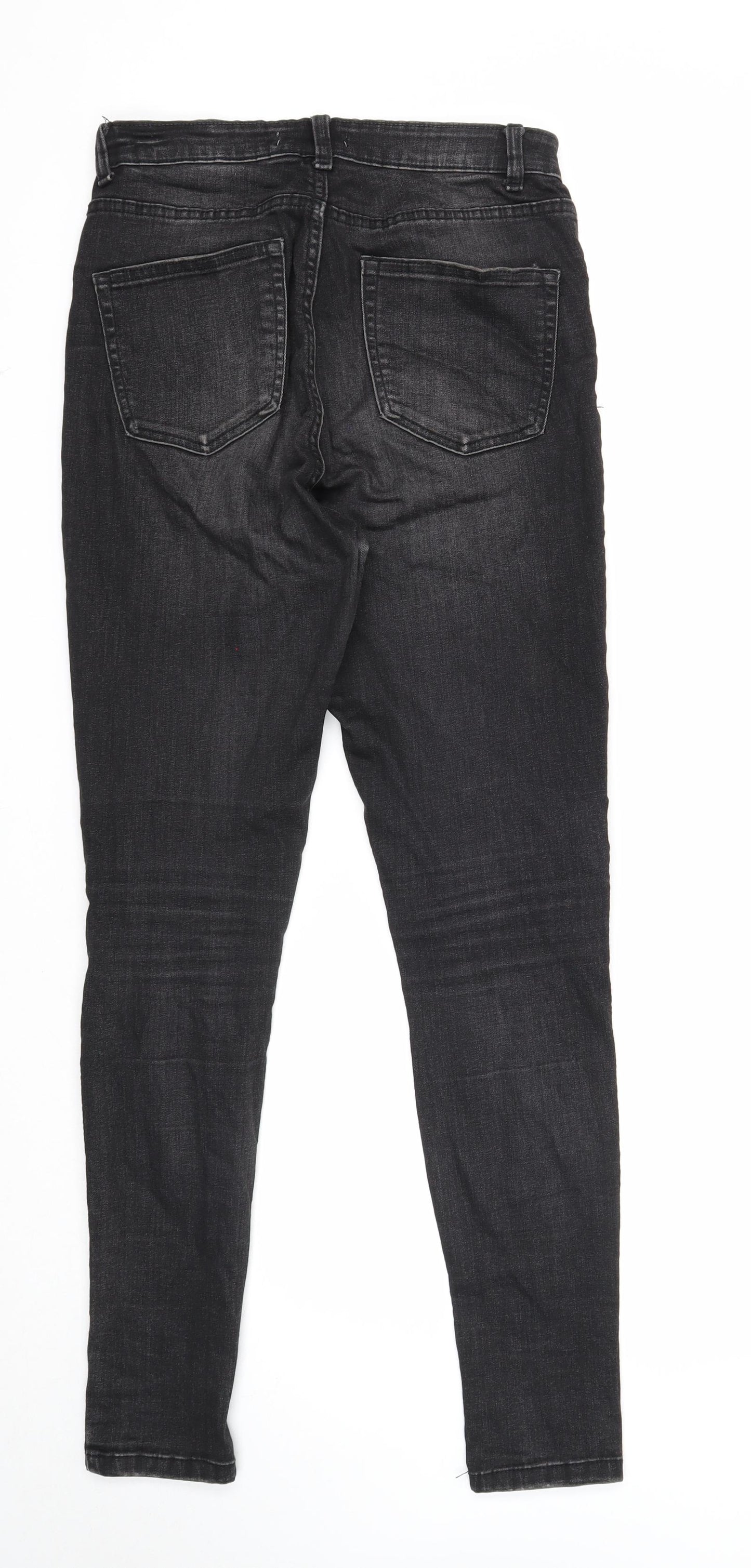 Denim & Co. Womens Black Cotton Skinny Jeans Size 12 Regular Zip