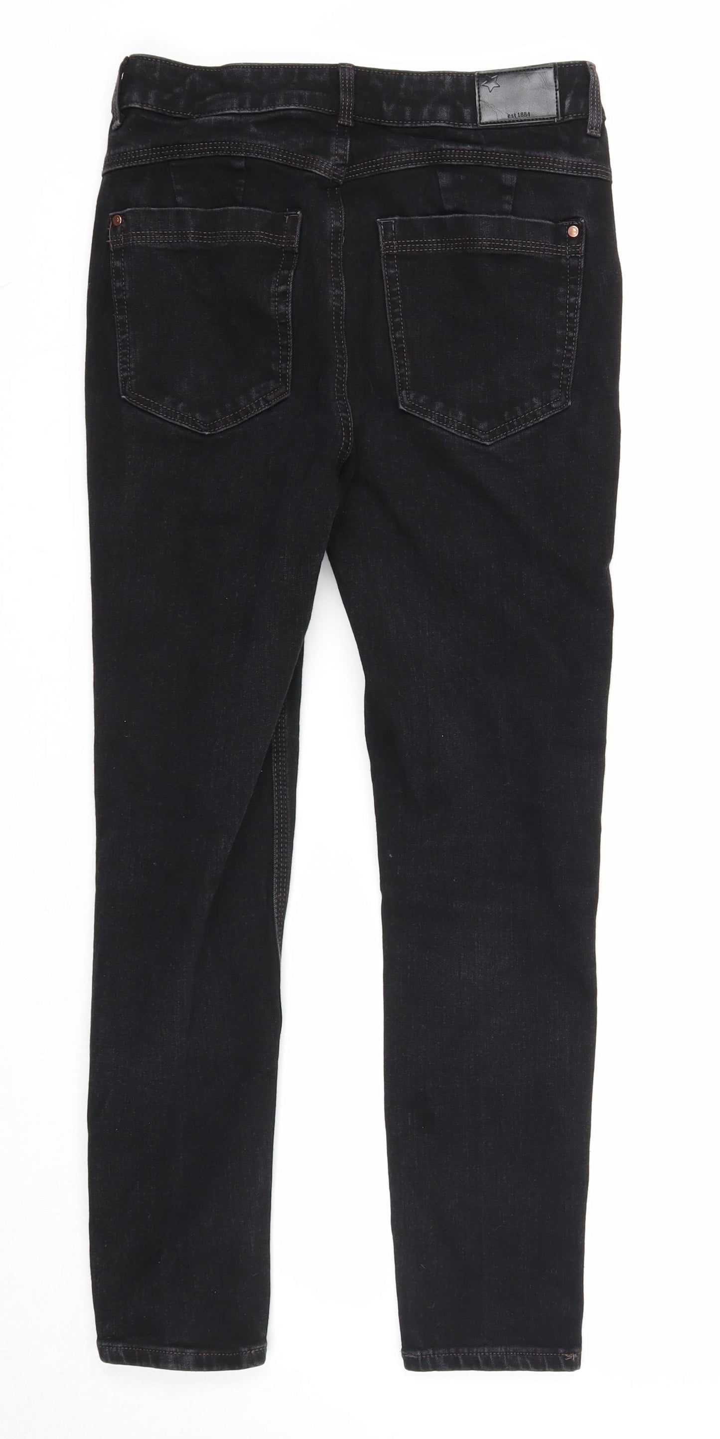 Marks and Spencer Womens Black Cotton Skinny Jeans Size 10 Regular Zip