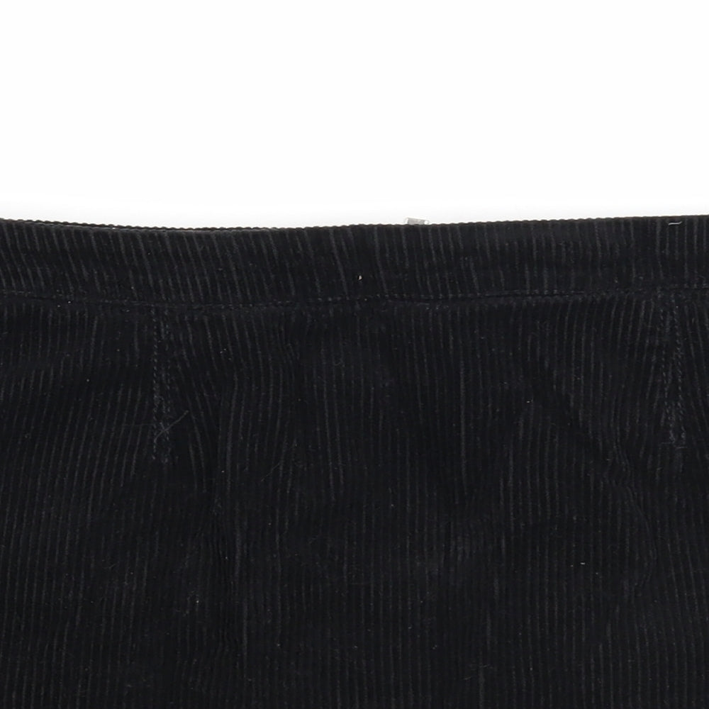 New Look Womens Black Cotton Mini Skirt Size 6 Zip