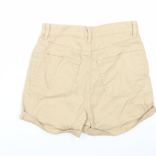 Denim & Co. Womens Beige Cotton Boyfriend Shorts Size 8 Regular Zip