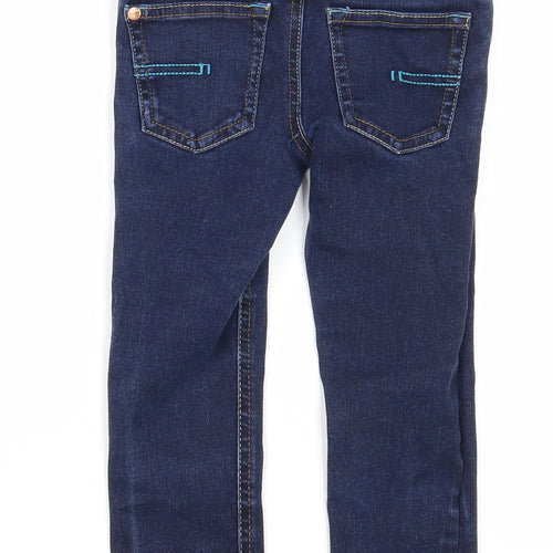 Baker Boys Blue Cotton Straight Jeans Size 2-3 Years Regular Zip