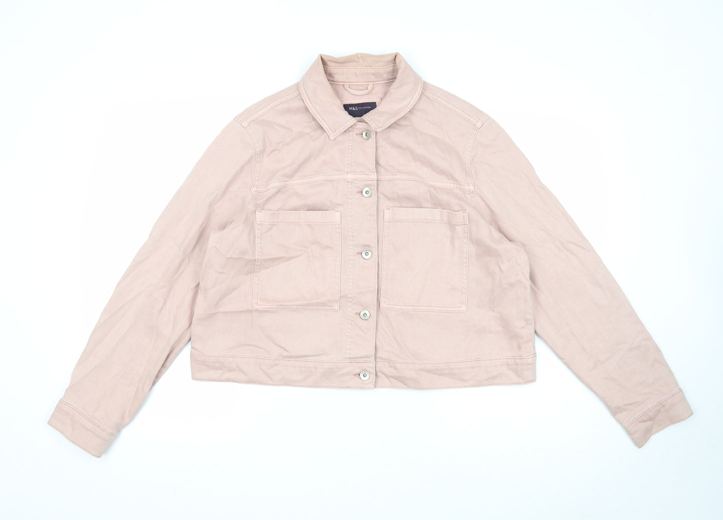Marks and Spencer Womens Pink Jacket Size 18 Button
