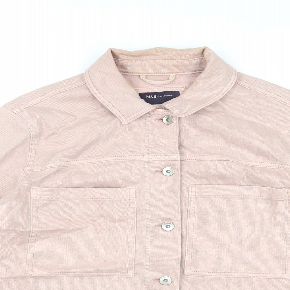 Marks and Spencer Womens Pink Jacket Size 18 Button