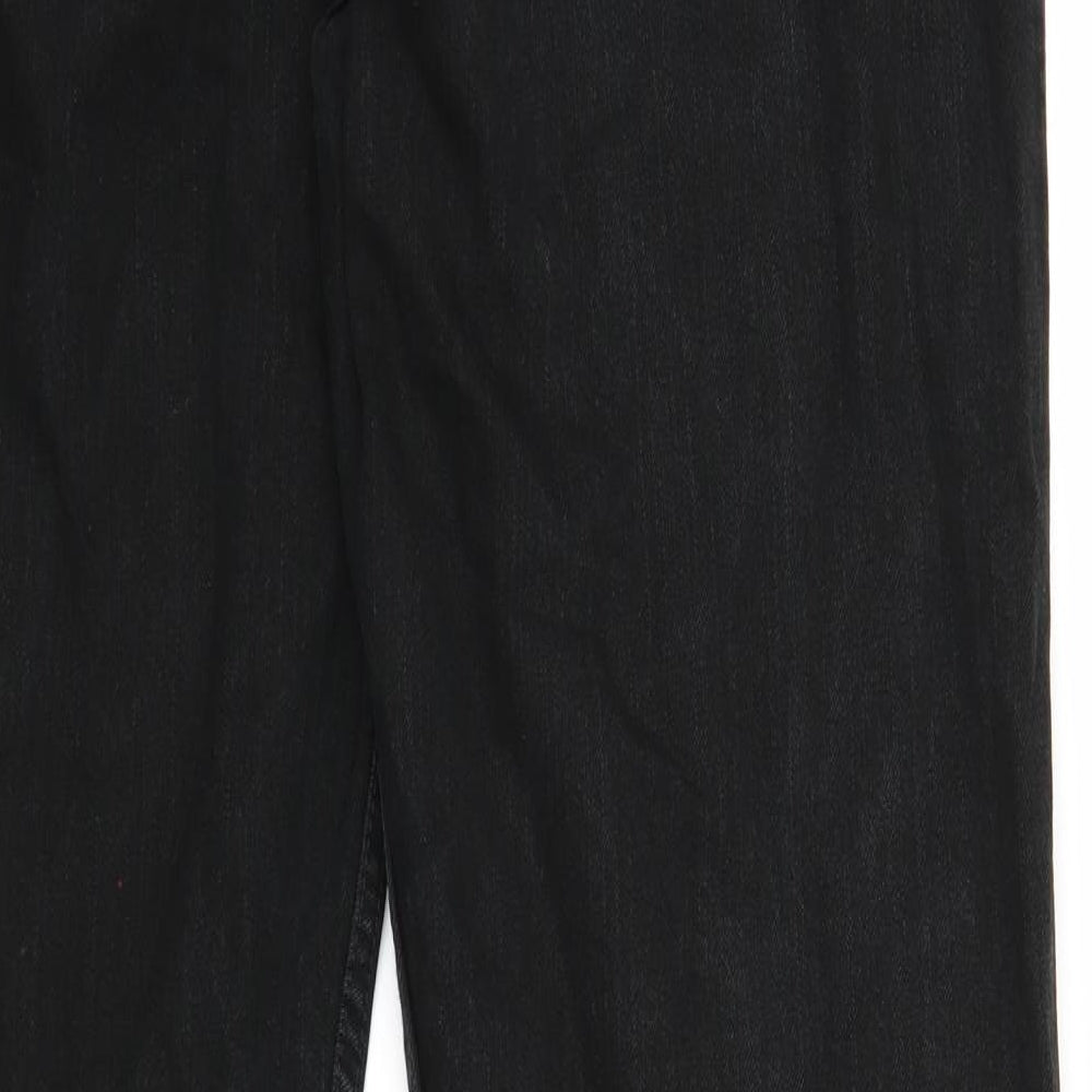 Blue Harbour Mens Black Cotton Straight Jeans Size 36 in L35 in Regular Zip