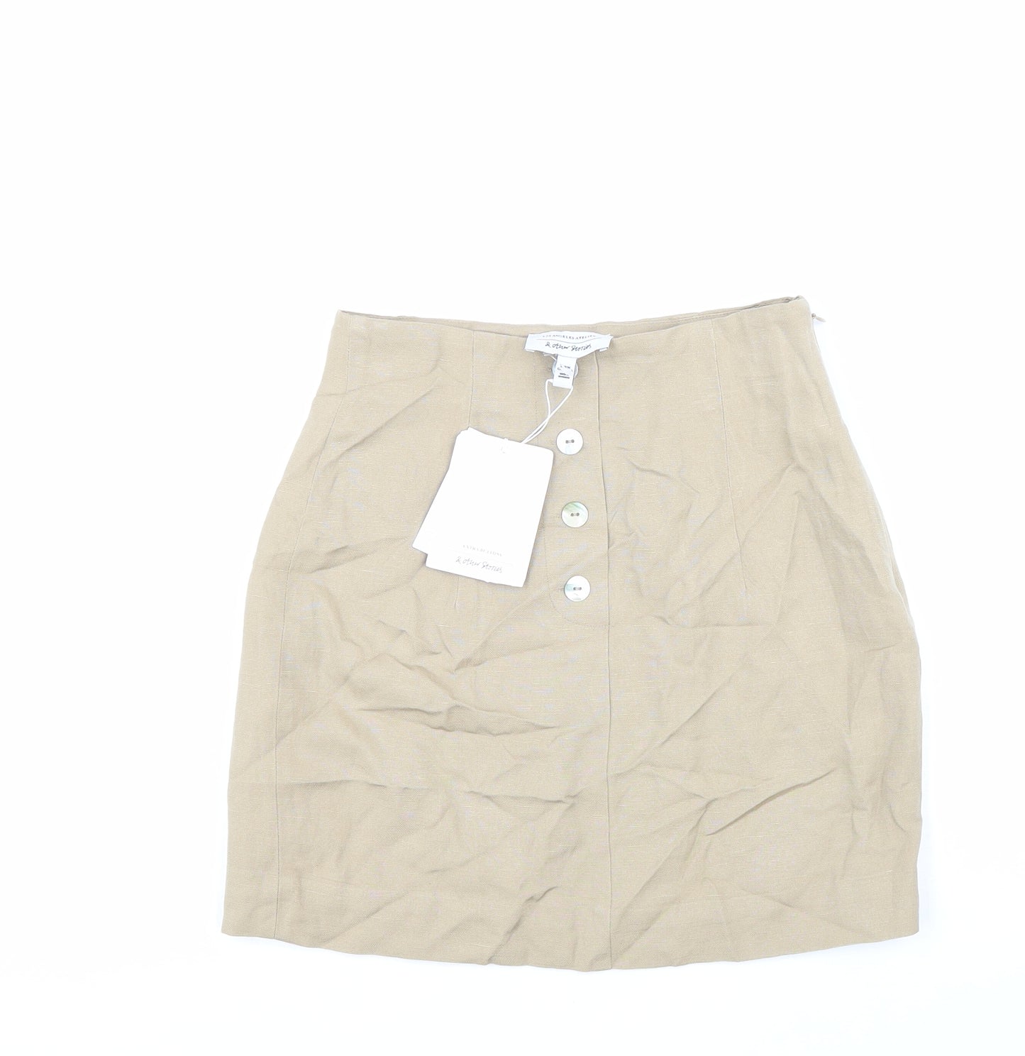 Los Angeles Atelier Womens Beige Viscose Straight & Pencil Skirt Size XS Zip