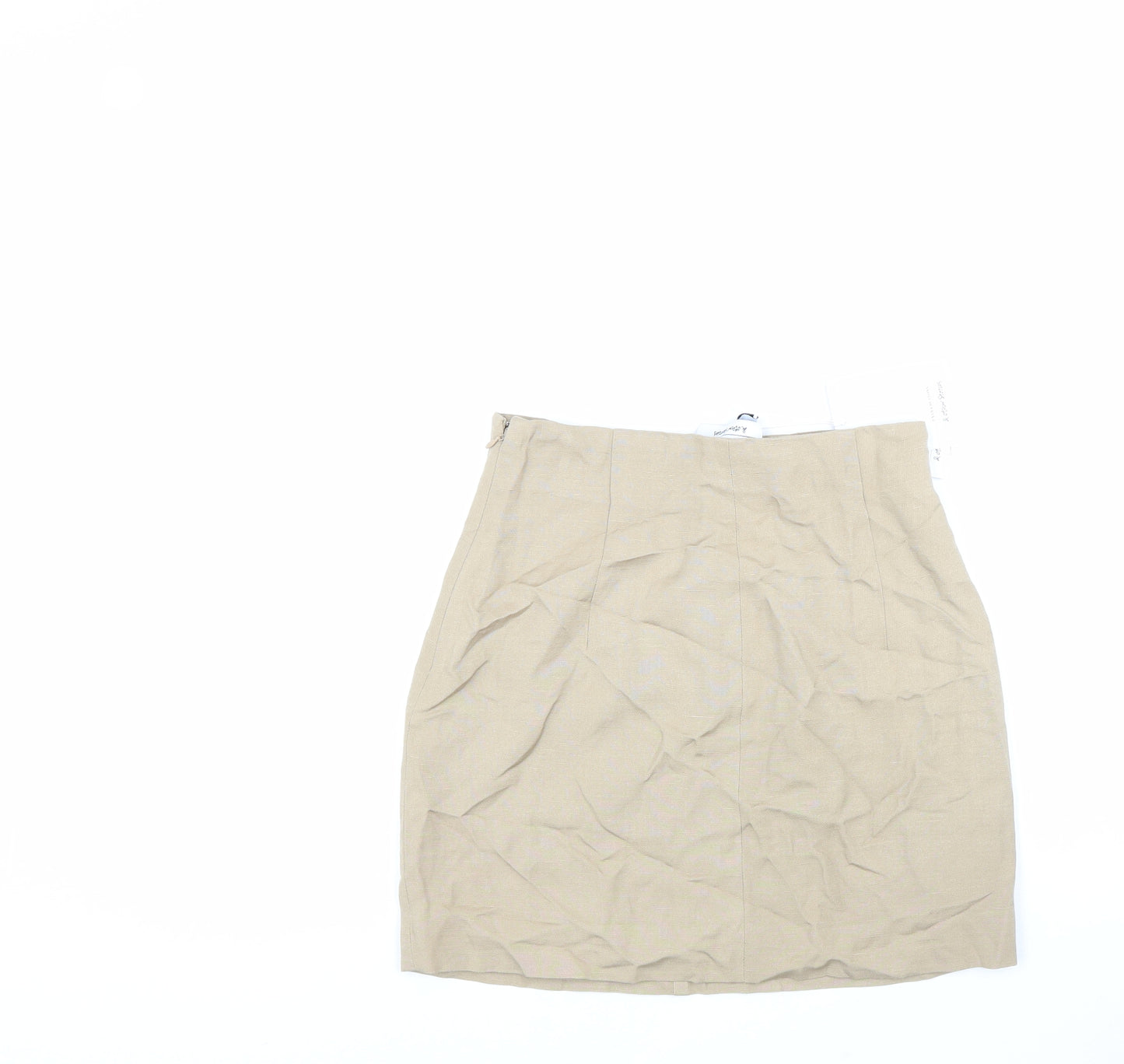Los Angeles Atelier Womens Beige Viscose Straight & Pencil Skirt Size XS Zip