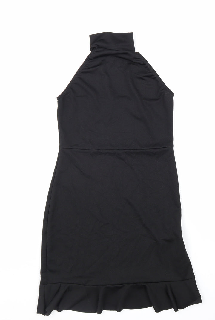 I SAW IT FIRST Womens Black Polyester Mermaid Size 12 Halter Button