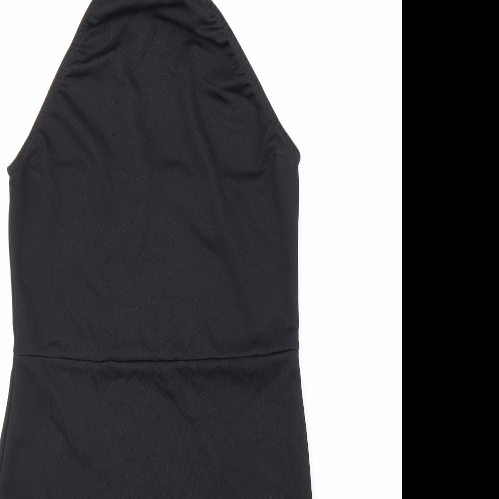 I SAW IT FIRST Womens Black Polyester Mermaid Size 12 Halter Button