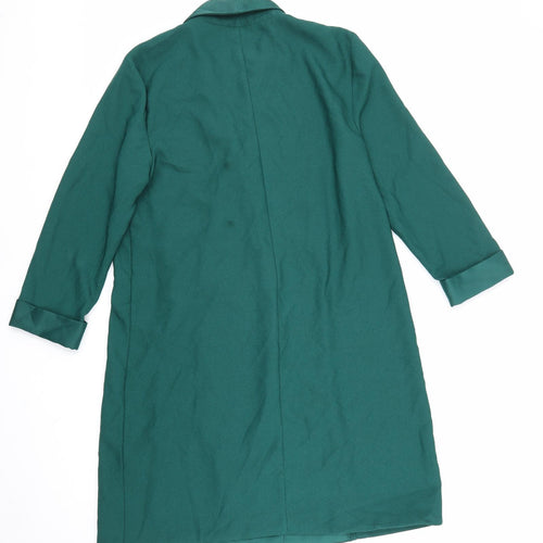 Warehouse Womens Green Overcoat Coat Size 10 Button