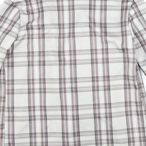 PRETTYLITTLETHING Womens Beige Plaid Jacket Size 8 Button