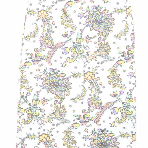 Zara Womens White Floral Polyamide Skort Skirt Size S Hook & Loop